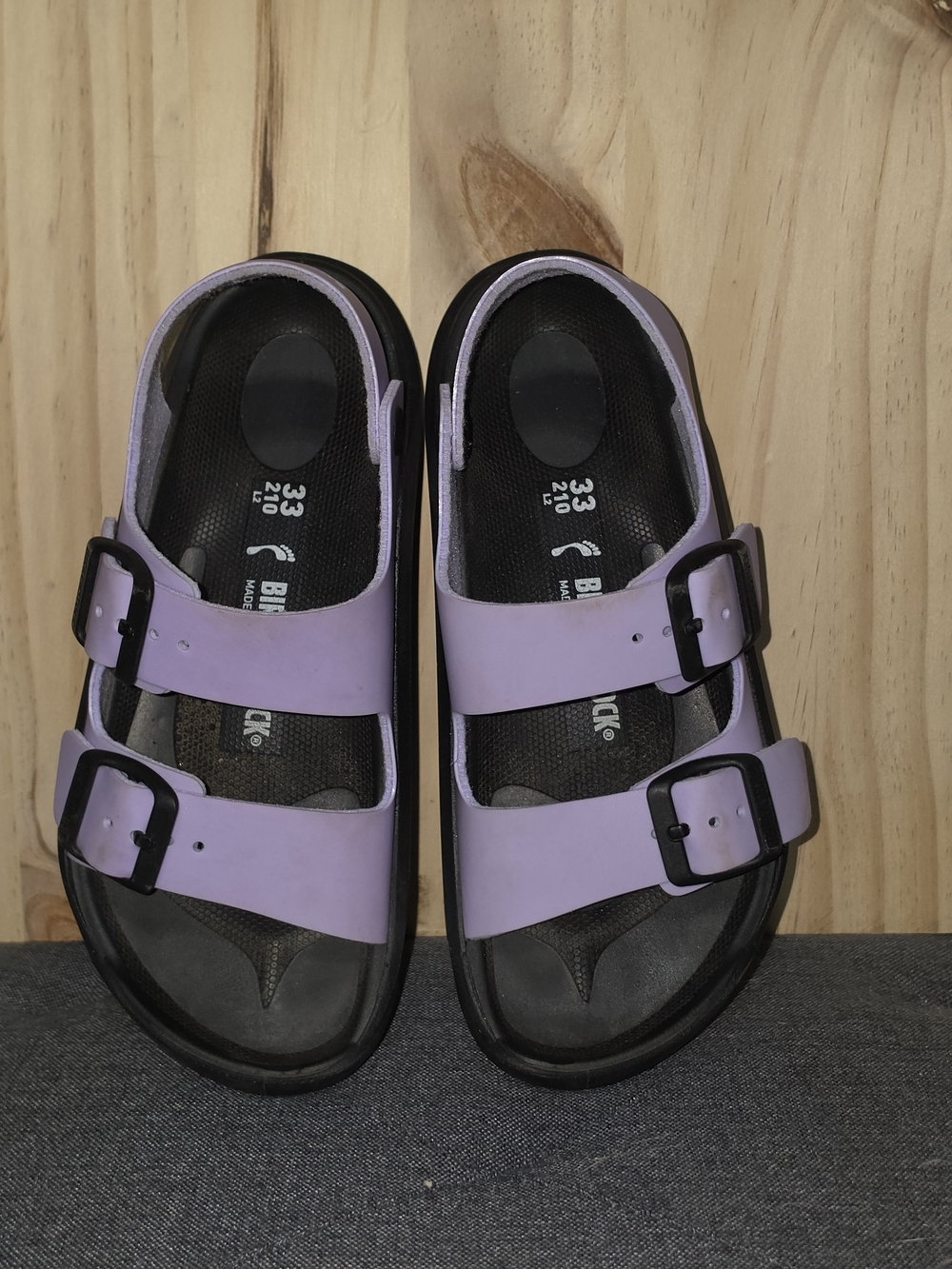 Birkenstock Kids Lavender Double-Strap Buckle Sandals